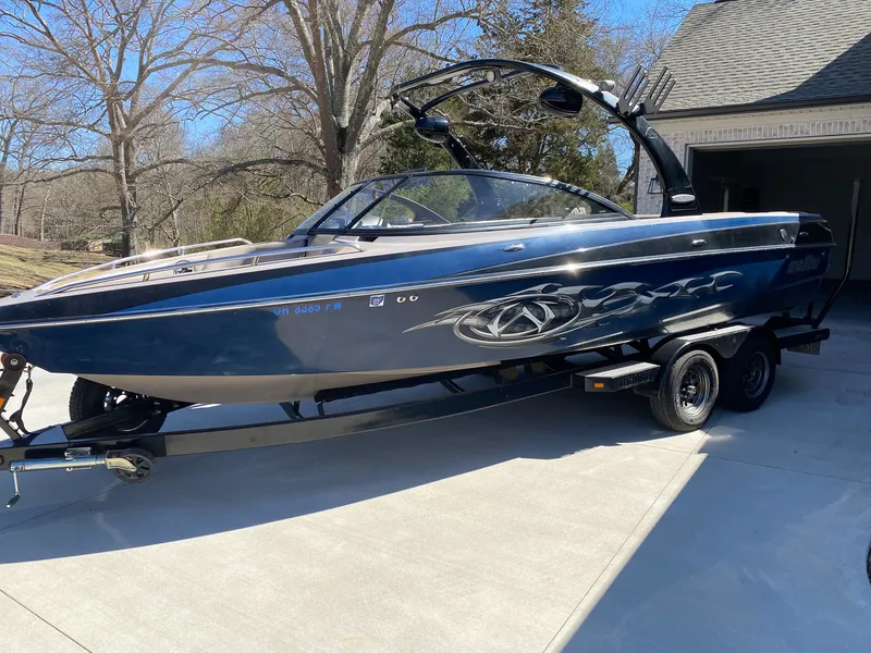 After — Malibu Wakesetter gelcoat wet-sand and restoration