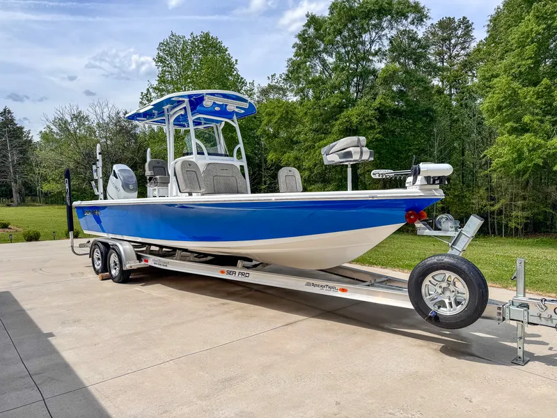 Blue Sea Pro 248 DLX bay boat kept sharp with a recurring maintenance detail after ceramic coating